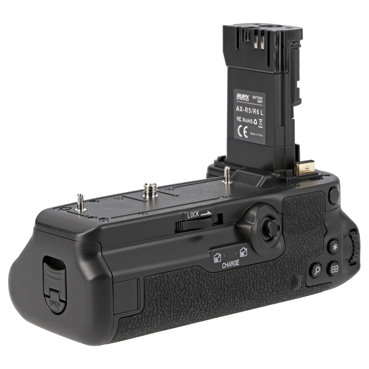 Batteriegriff für Canon EOS R5 R6 R6 Mark II wie BG-R10 Inkl. Timer-Fernauslöser + 2x LP-E6NH Akkus