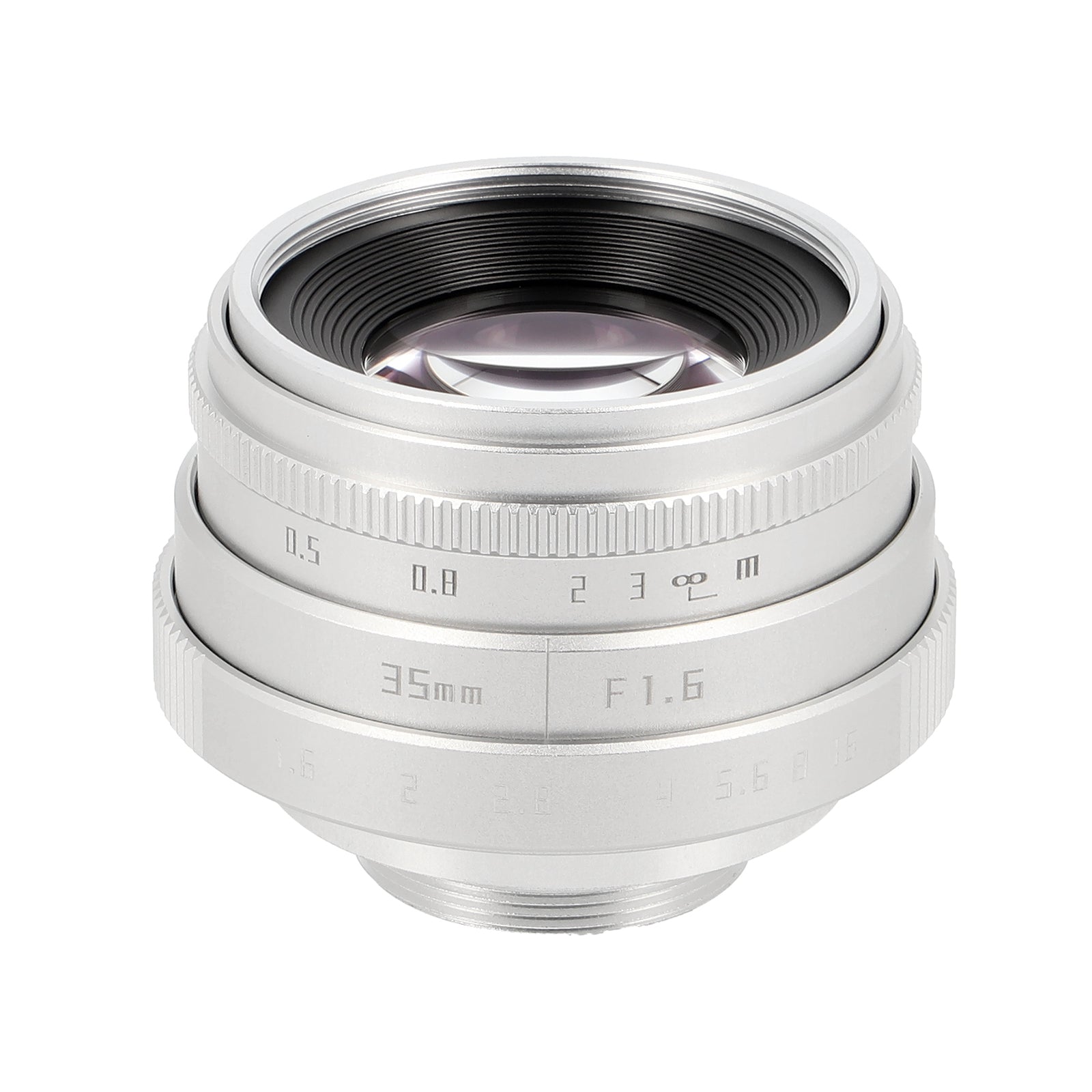 35mm F1.6 C-Mount Objektiv Silber/Schwarz - Manuelles APS-C Portrait- & Cine-Objektiv aus Metall
