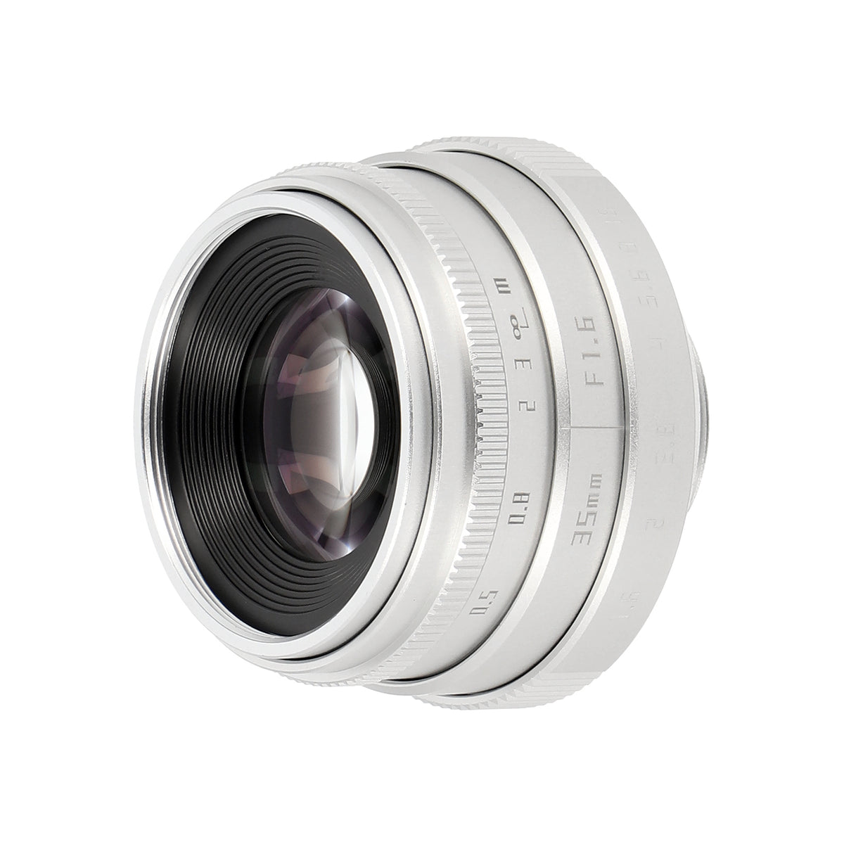 35mm F1.6 C-Mount Objektiv Silber/Schwarz - Manuelles APS-C Portrait- & Cine-Objektiv aus Metall