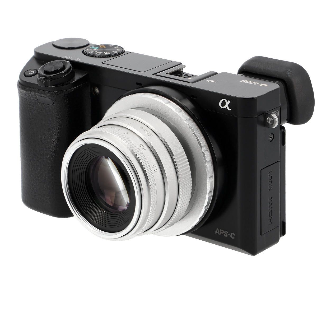 35mm F1.6 C-Mount Objektiv Silber/Schwarz - Manuelles APS-C Portrait- & Cine-Objektiv aus Metall