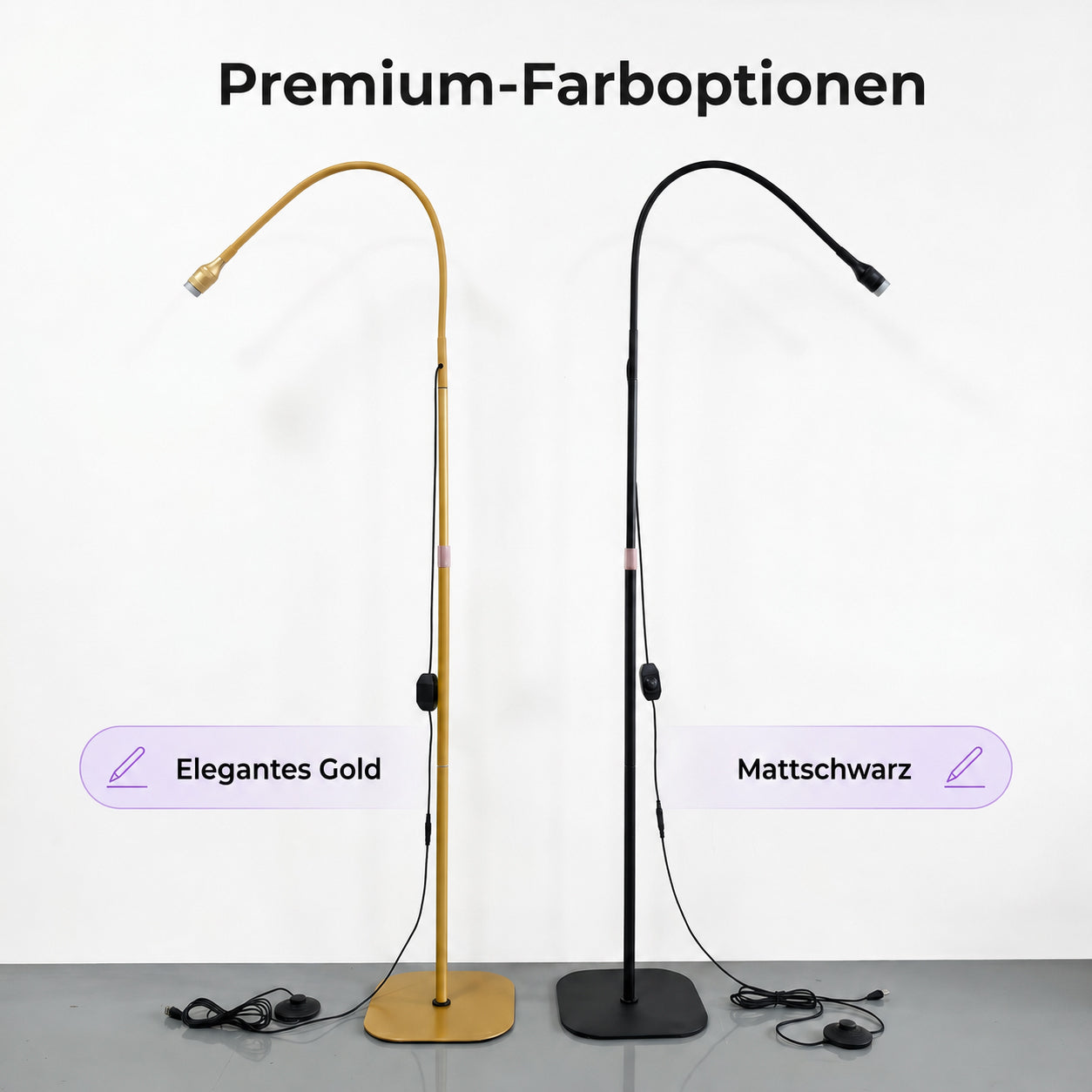 Profi-UV-Lampe 6 W mit Fußpedal & flexiblem Schwanenhals für Nagel-, Wimpern- und Brow-Studio