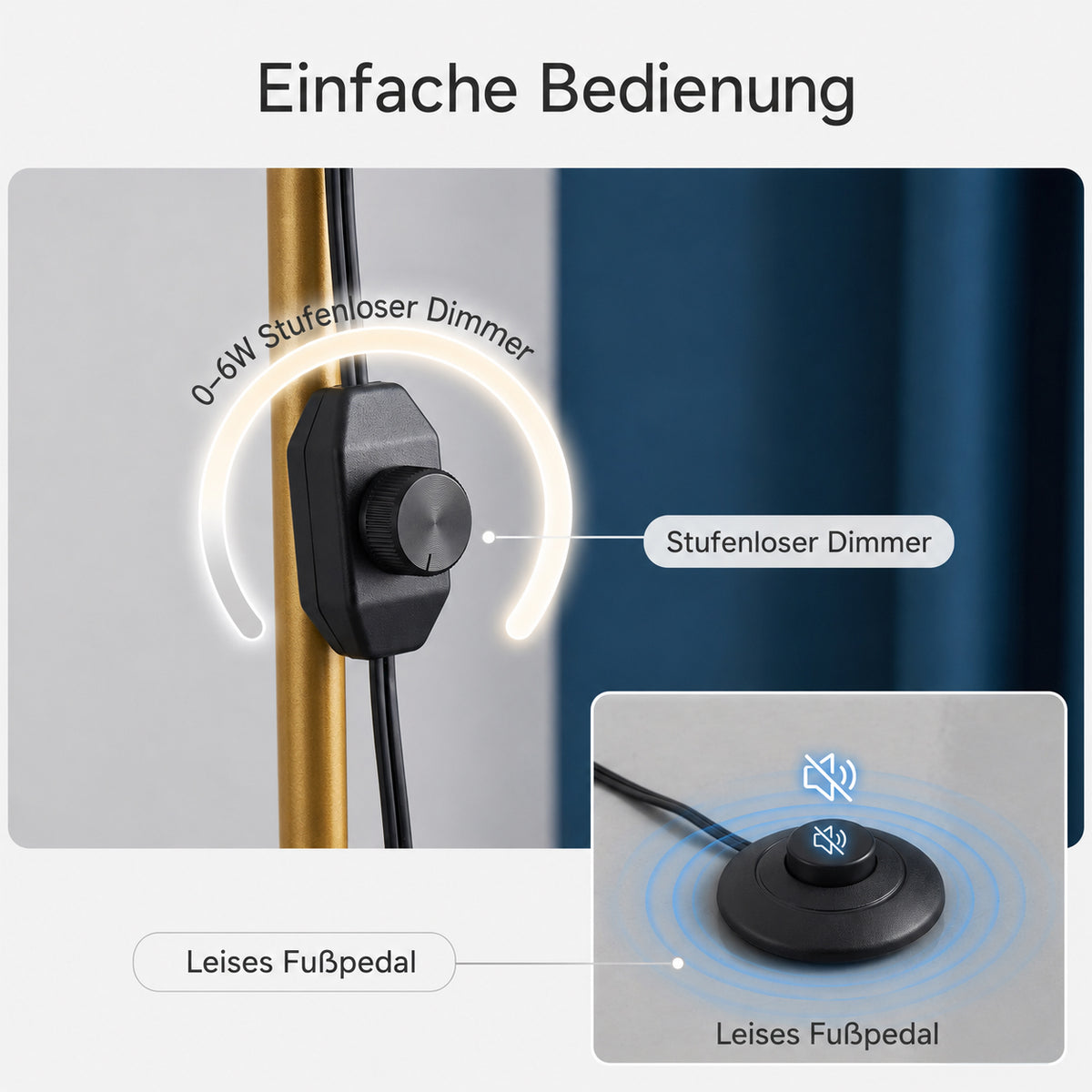 Profi-UV-Lampe 6 W mit Fußpedal & flexiblem Schwanenhals für Nagel-, Wimpern- und Brow-Studio