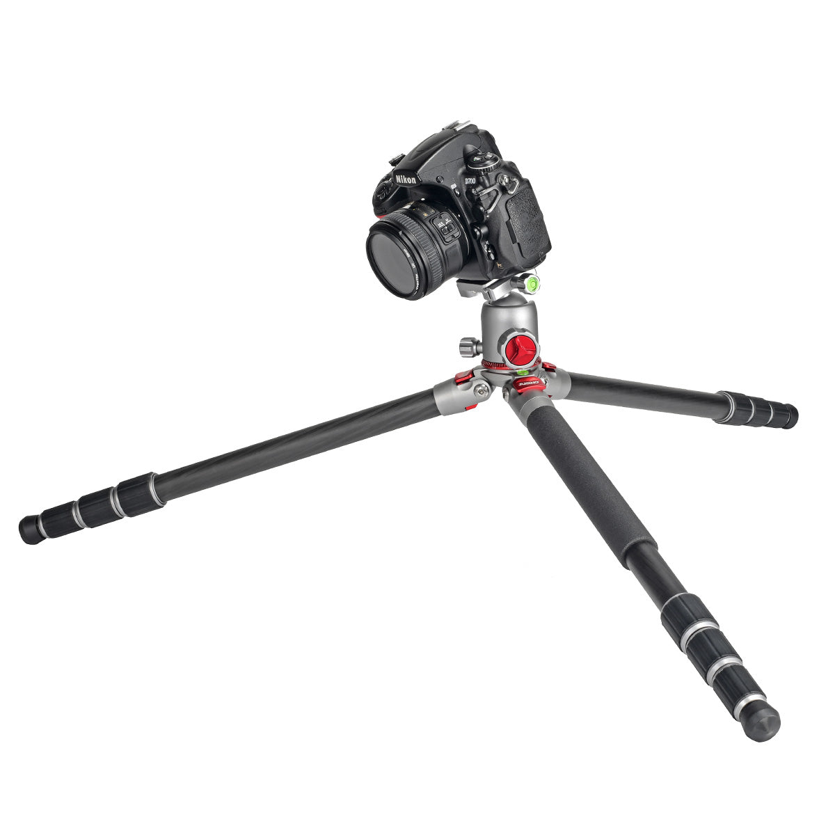 JUSINO Leichtes Karbon Fotostativ mit Kugelkopf Stativ bis 138cm 12kg AF-254C FGS-36