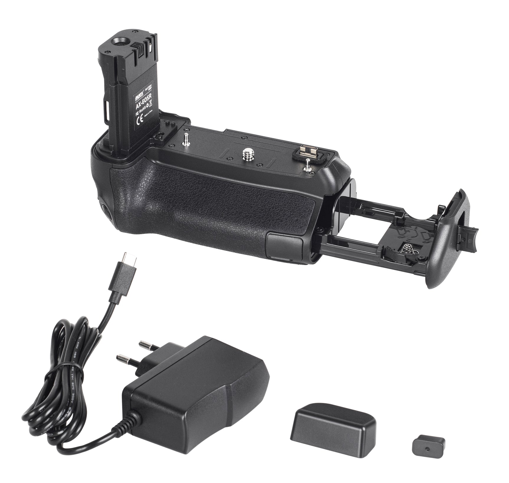 Batteriegriff Set für Canon EOS R Ra Handgriff mit Ladefunktion + 2x LP-E6N Akkus Inkl. USB-C Netzteil