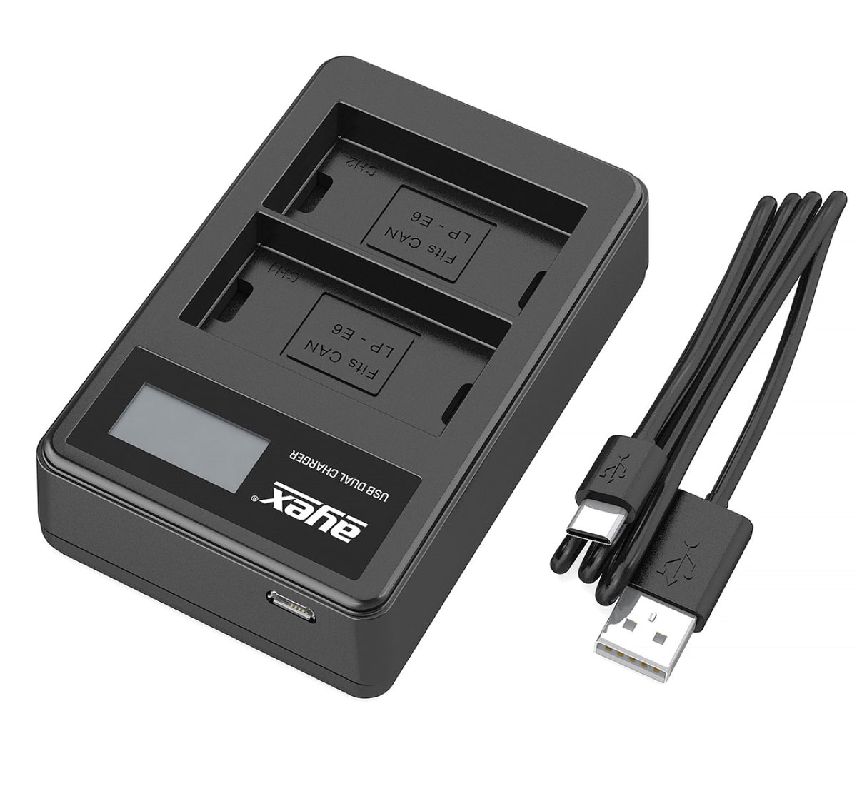 Batteriegriff Set für Canon EOS 90D 80D 70D + 2x LP-E6N Akku + 1x USB Dual Ladegerät wie BG-E14