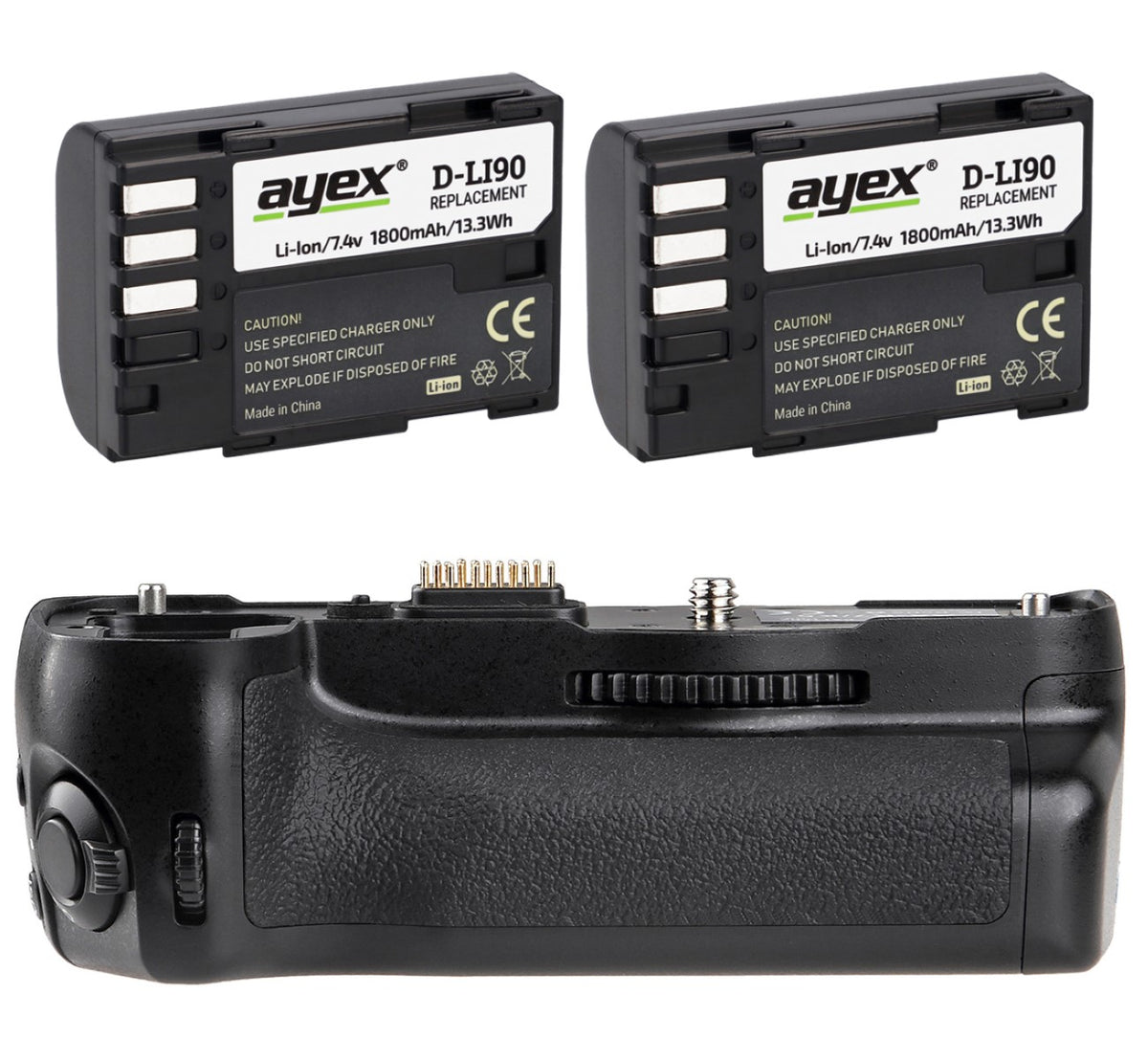 Batteriegriff Set für Pentax K-7 K-5 K-5 II K-5 IIs ähnlich D-BG4 + 2x D-Li90 Akku
