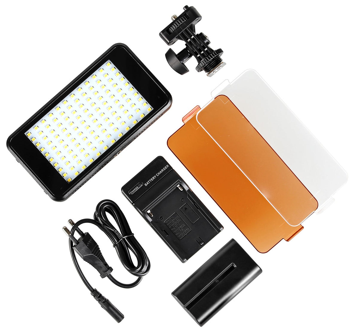 ayex LED light Videoleuchte mit 120 LEDs Inkl. Li-Ion Akku und Ladegerät