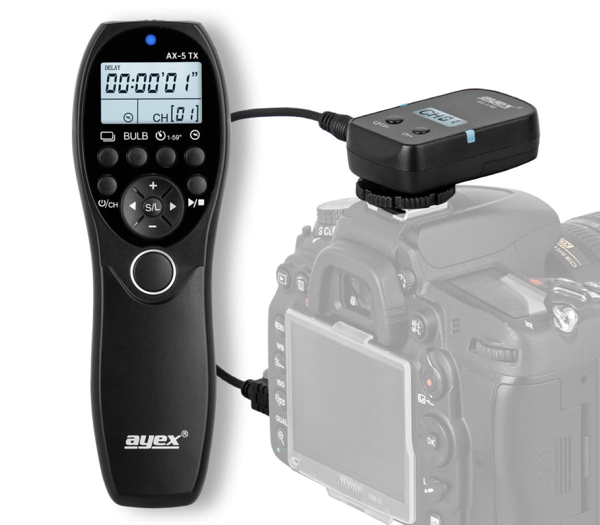 Funk Timer Fernauslöser AX-5 DC3 für Nikon Z50 II Z5 II Intervall Timelapse Bulb Serienaufnahme