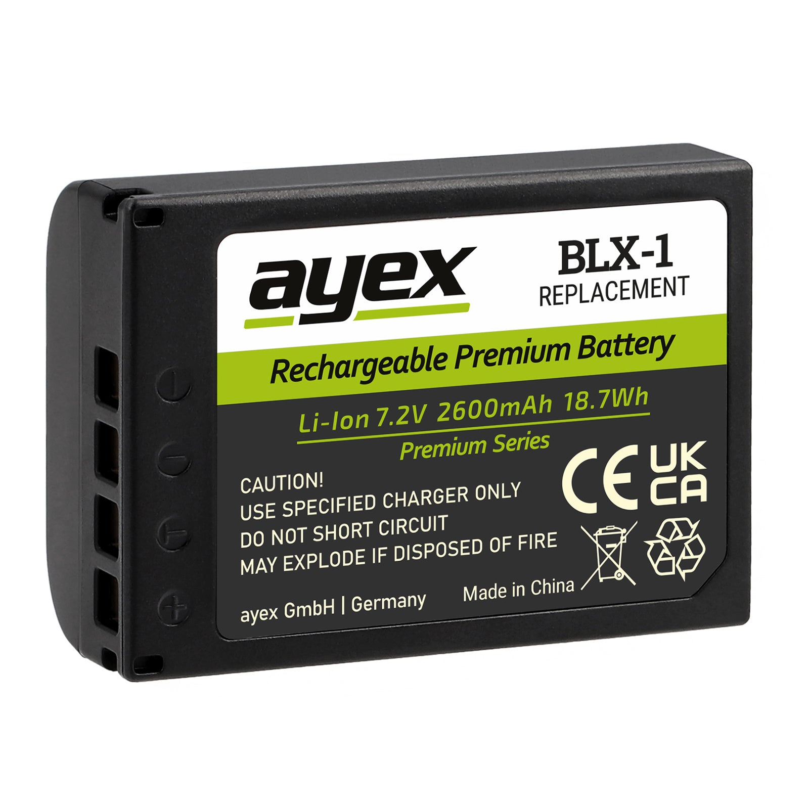 ayex BLX-1 Akku Premium Series Ersatzakku für OM System OM-1 OM-3 OM-1 Mark II