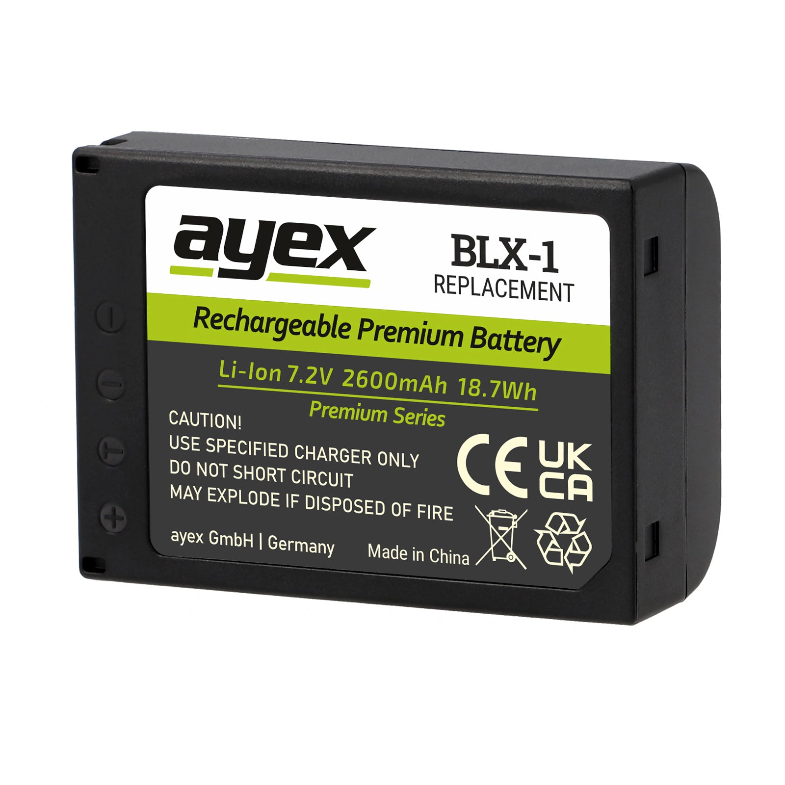 ayex BLX-1 Akku Premium Series Ersatzakku für OM System OM-1 OM-3 OM-1 Mark II