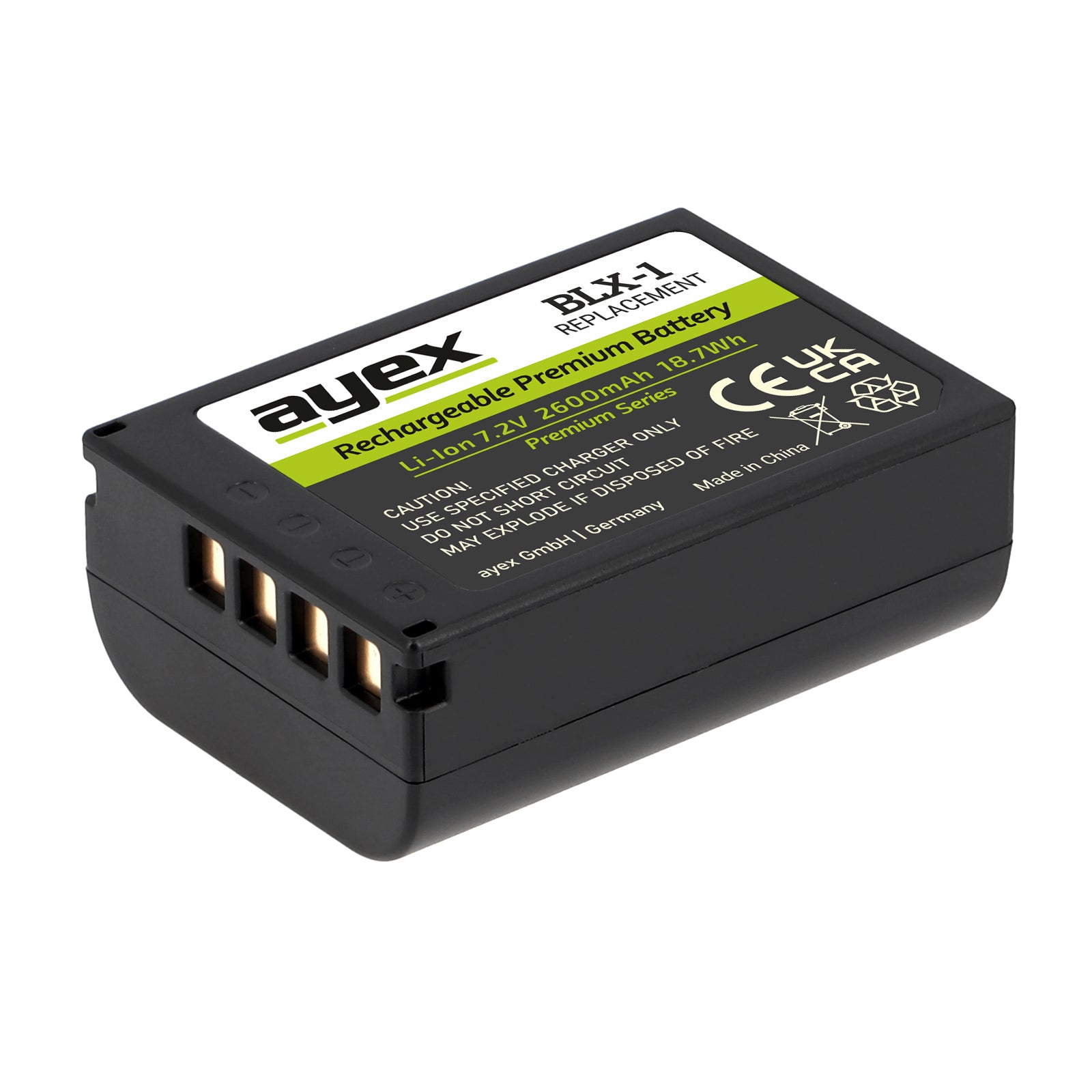 ayex BLX-1 Akku Premium Series Ersatzakku für OM System OM-1 OM-3 OM-1 Mark II