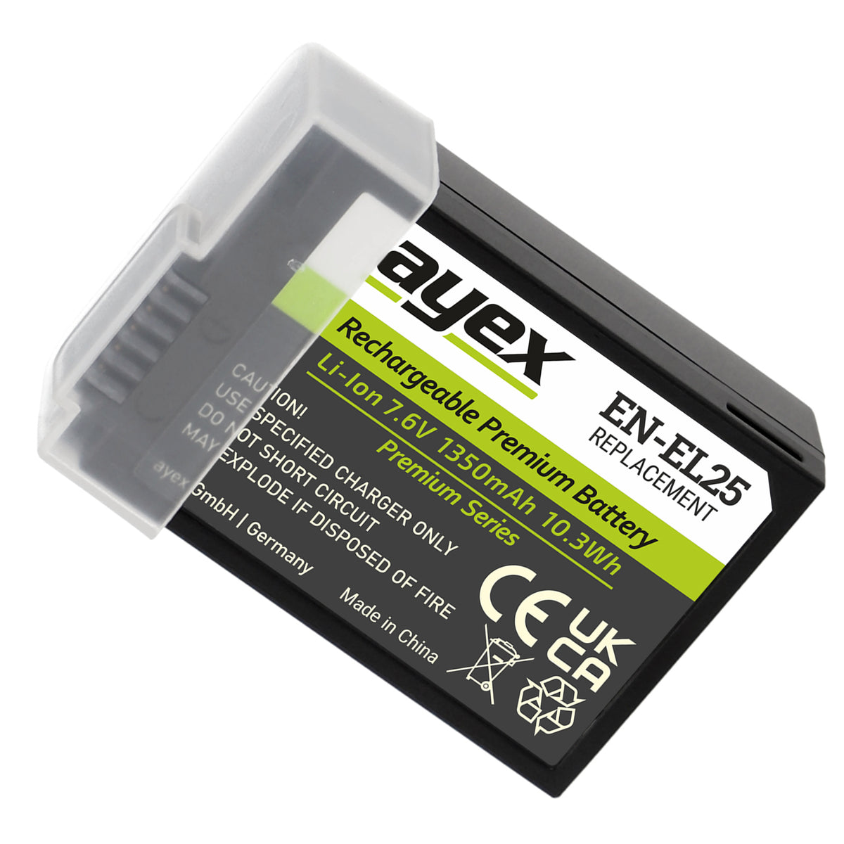 ayex EN-EL25 Akku 1350mAh 7.6V (10.3Wh) Premium Series für Nikon Z30 Z50 Z50 II Z fc