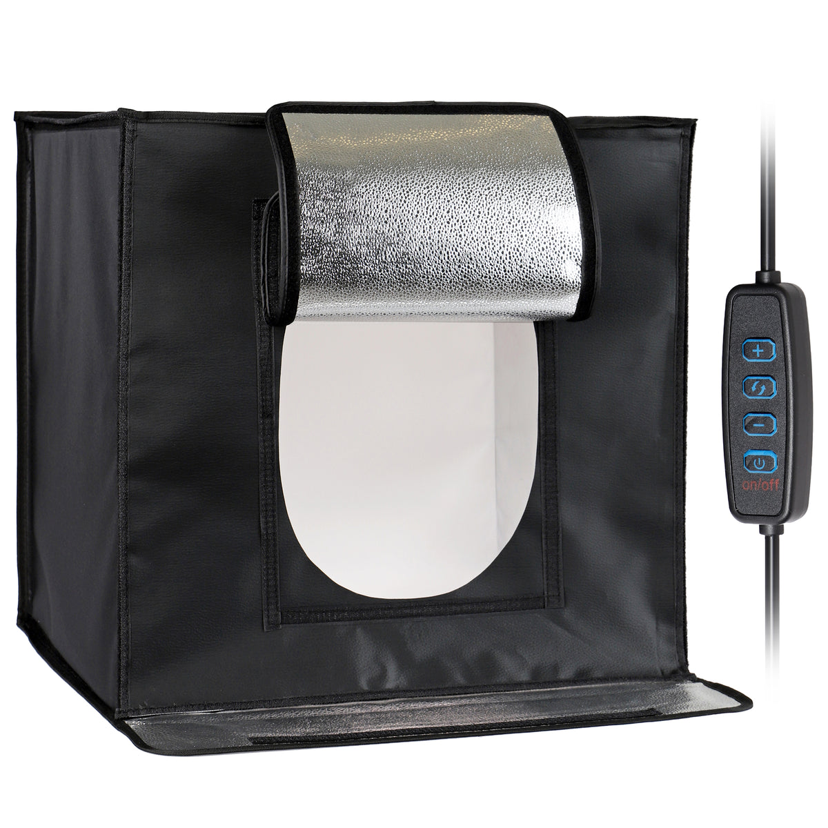 ayex Fotostudio Set Foto Box mit LED Licht und Hintergrund-Folie, optimal für Produktfotografie