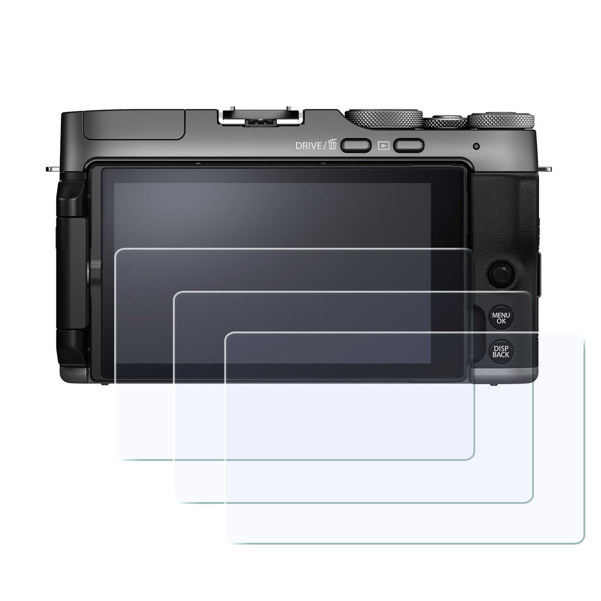 Display-Schutzglas für Fujifilm X-T200, X-A7 – 0,3 mm 9H gehärtetes Glas 3 Stück