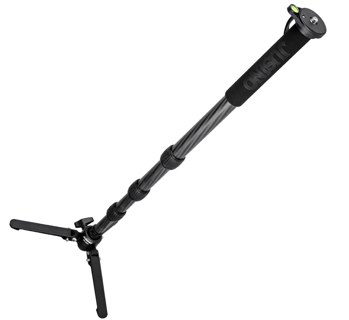 JUSINO Karbon Monopod Standspinne Tischstativ-Funktion bis 164cm 10kg Schnellspann-Clips VM-284C