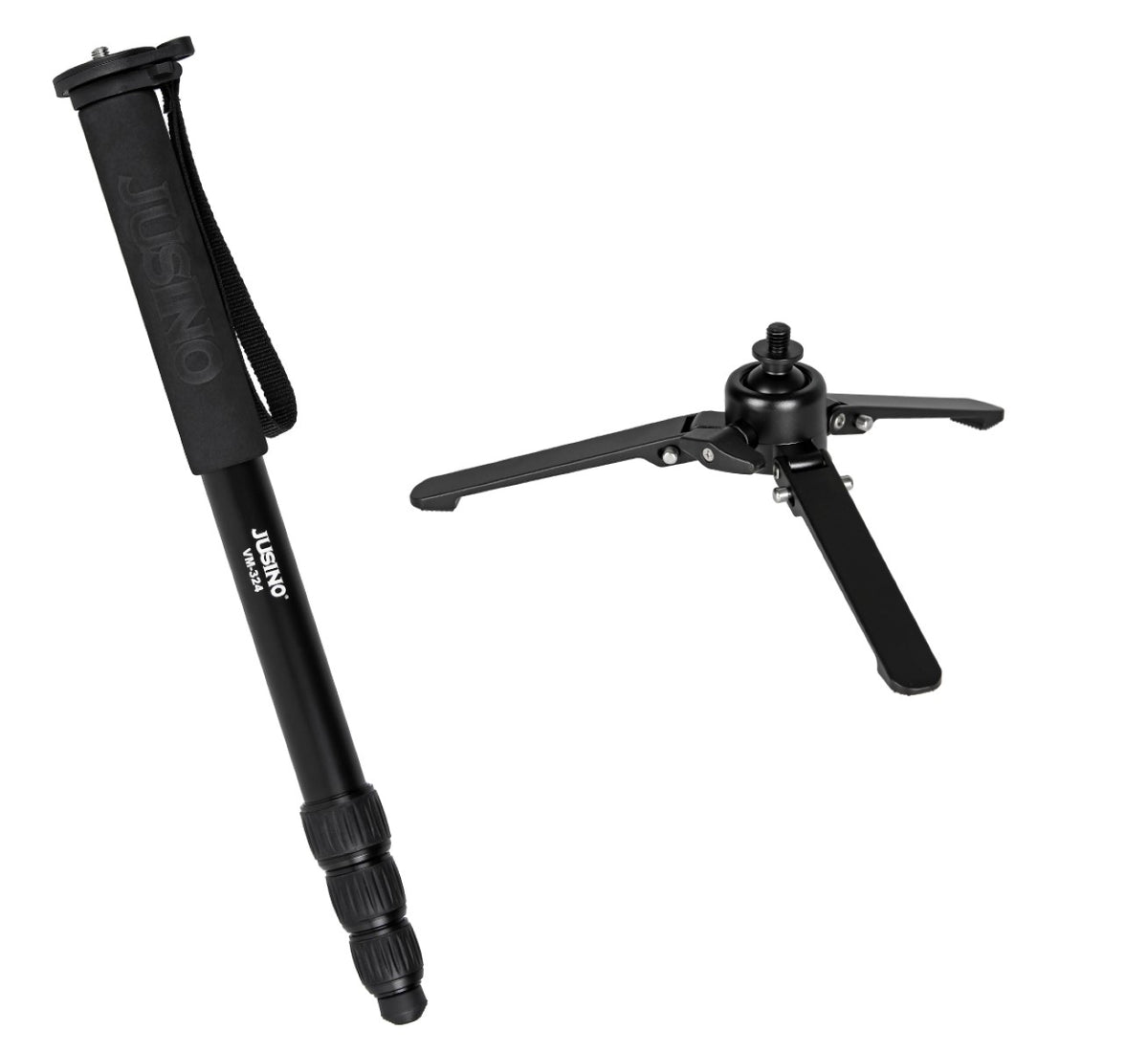 JUSINO Monopod mit abnehmbarem Fuß Tischstativ Schnelldrehverschlüsse bis 170cm 12kg VM-324