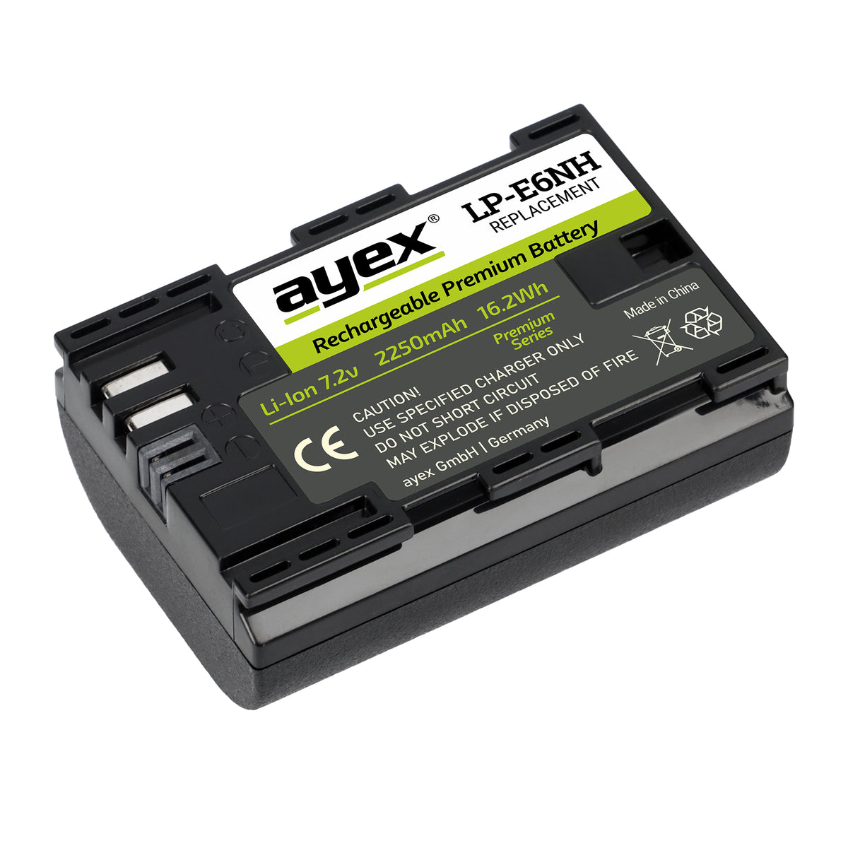 LP-E6NH Premium Akku 2 Stück für Canon Kameras wie EOS R Leistungsstark lange Laufzeit 2250mAh