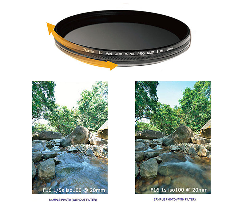 Daisee Variable ND-8 / CPL Kombi Filter 77mm, 8-fach vergütet Slim