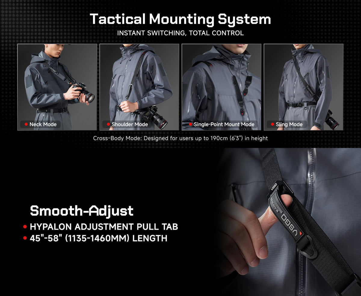 VSGO Black Snipe Pro Kameragurt Profi-Schnellverschlussgurt