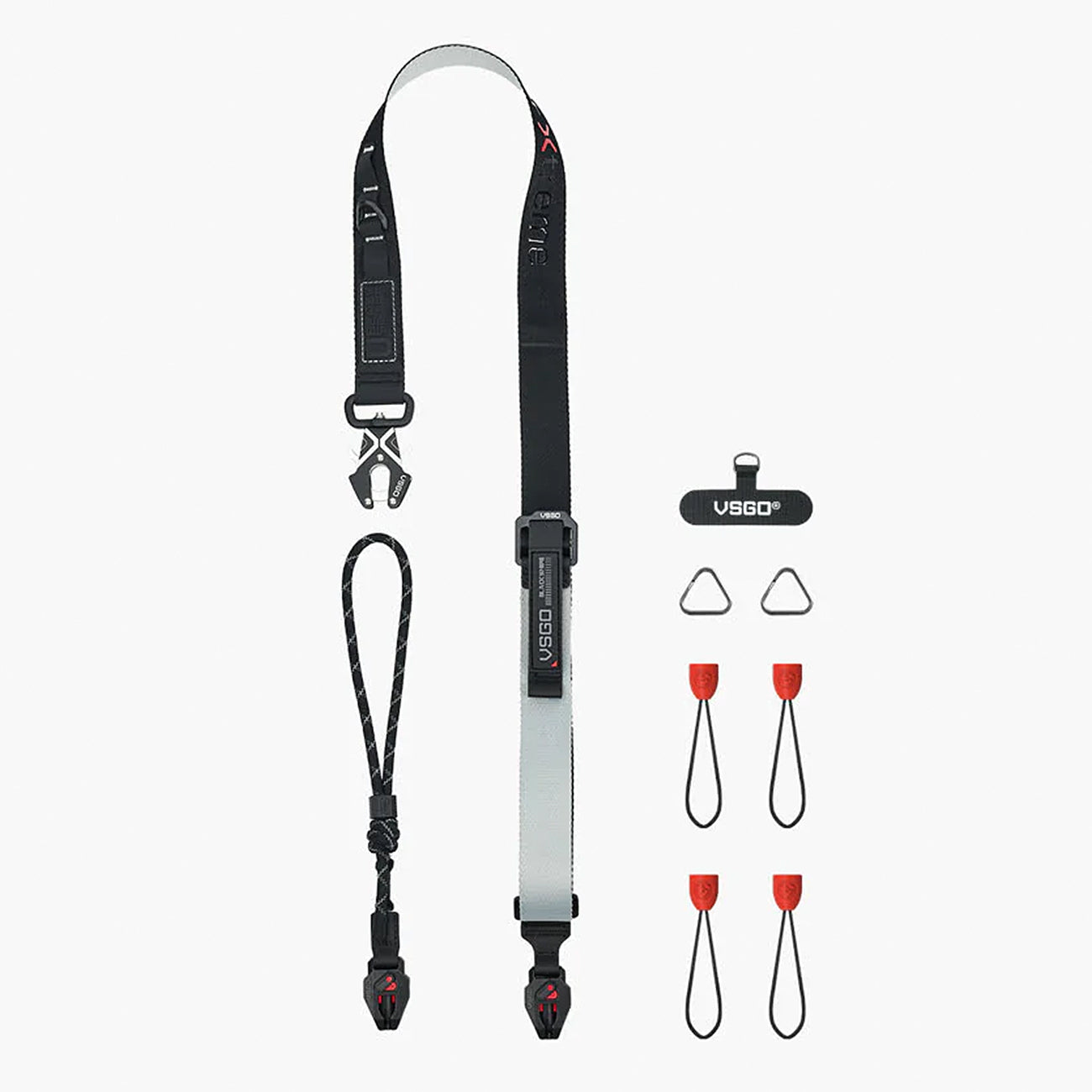 VSGO Black Snipe Urban Kamera-Gurt (Q-Black) mit Quick-Release Anti-Twist & Handgurt-Set