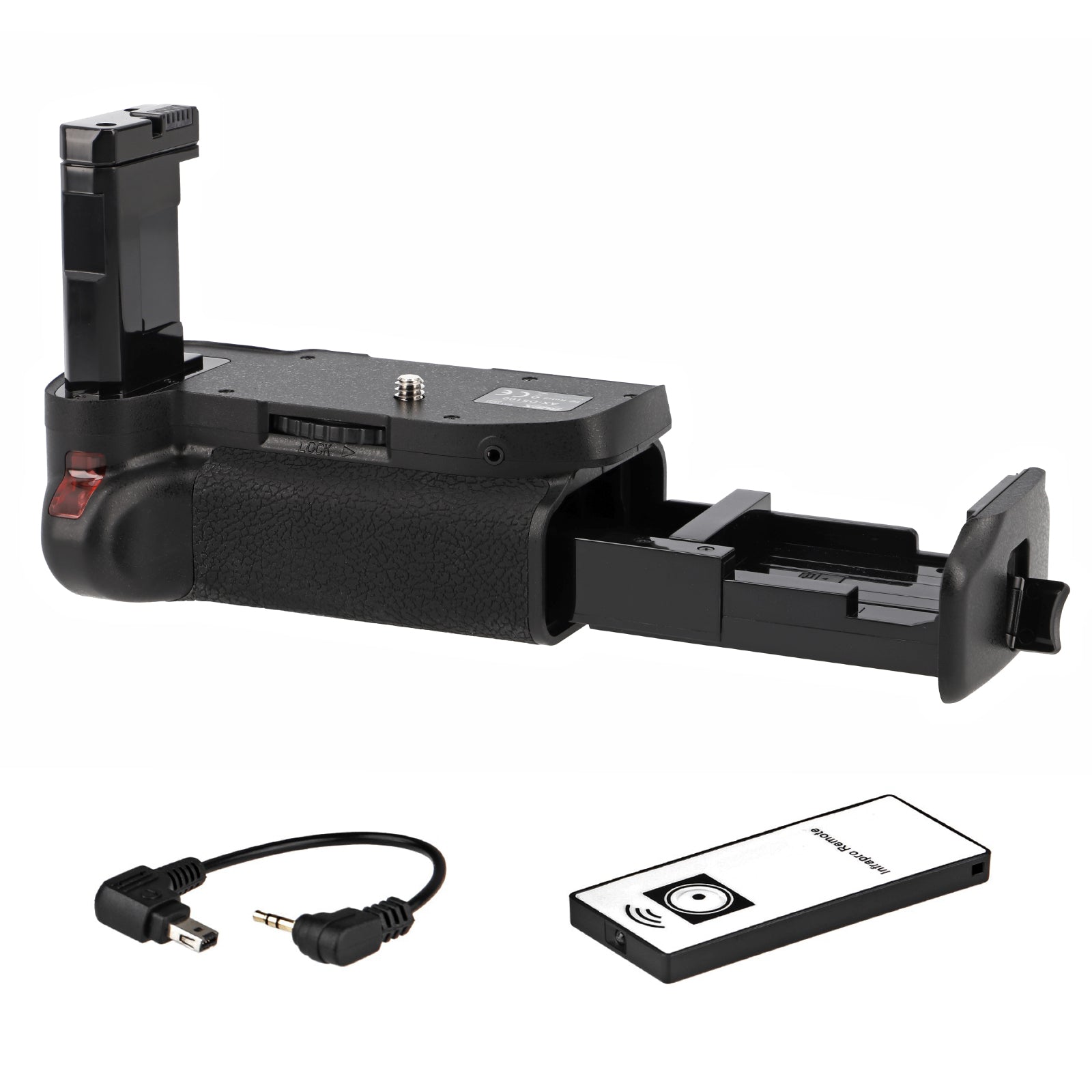 Batteriegriff für Nikon D5100 D5200 mit IR-Fernauslöser Betrieb mit bis zu 2 Akkus Hochformat
