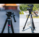 JUSINO Karbon Profi-Videostativ Tripod bis 130cm 18kg belastbar Transporttasche KA-50