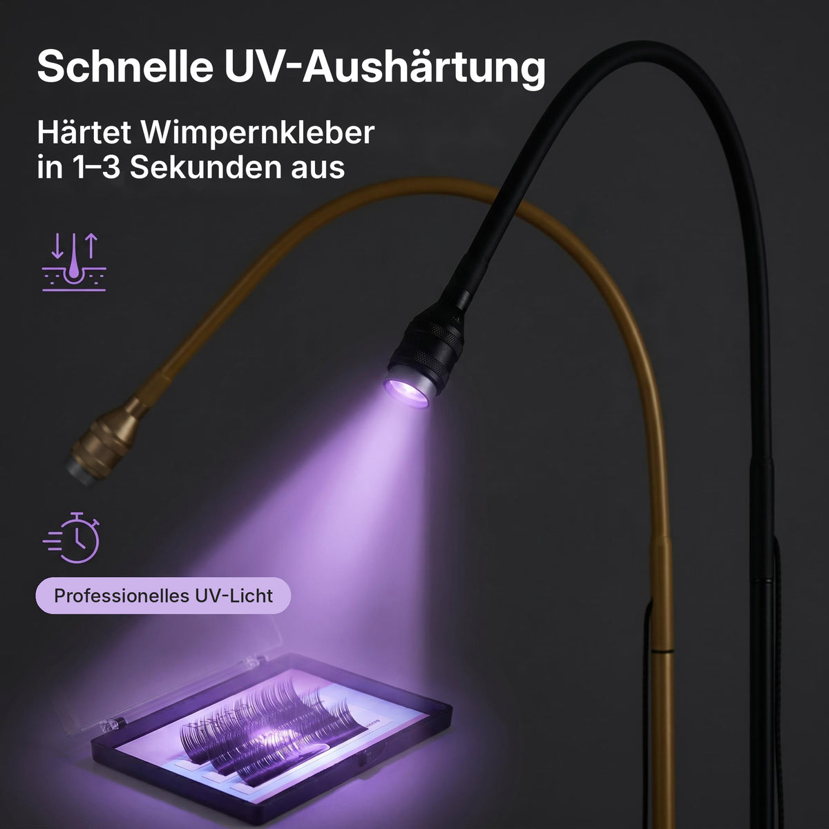 Profi-UV-Lampe 6 W mit Fußpedal & flexiblem Schwanenhals für Nagel-, Wimpern- und Brow-Studio