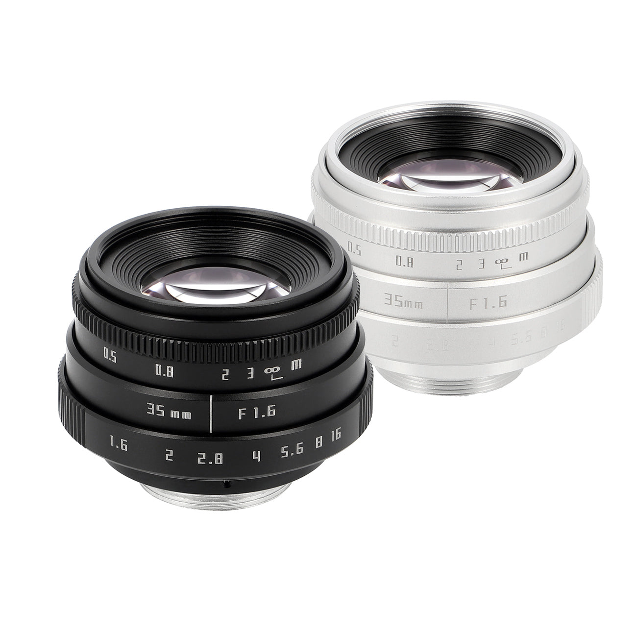 35mm F1.6 C-Mount Objektiv Silber/Schwarz - Manuelles APS-C Portrait- & Cine-Objektiv aus Metall