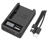 USB Ladegerät für Canon LP-E6 N,NH Akkus beleuchtetes Display Ladestandanzeige