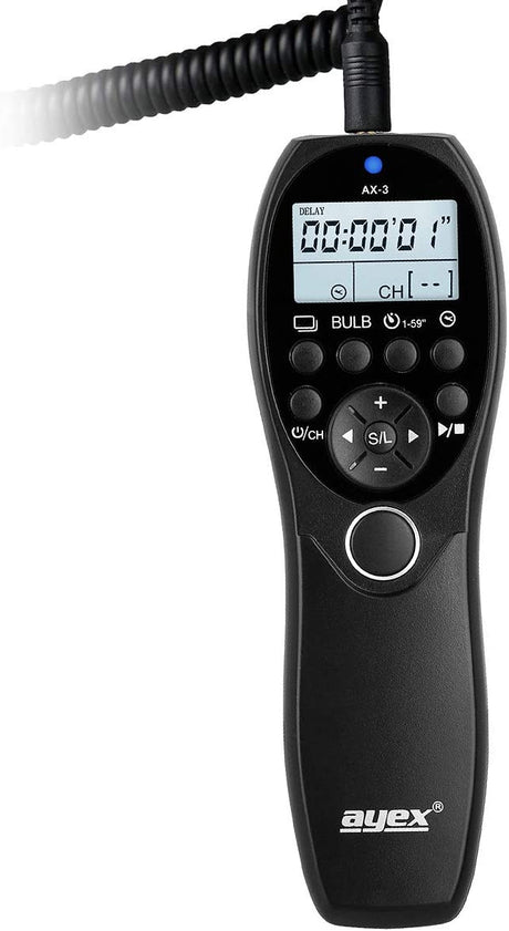 Timer Fernauslöser AX-3 DC2 Nikon Z7 Z6 D7500 D7100 D750 D610 D90 D5600 D3300 Intervallauslöser Timelapse Bulb Serienaufnahme