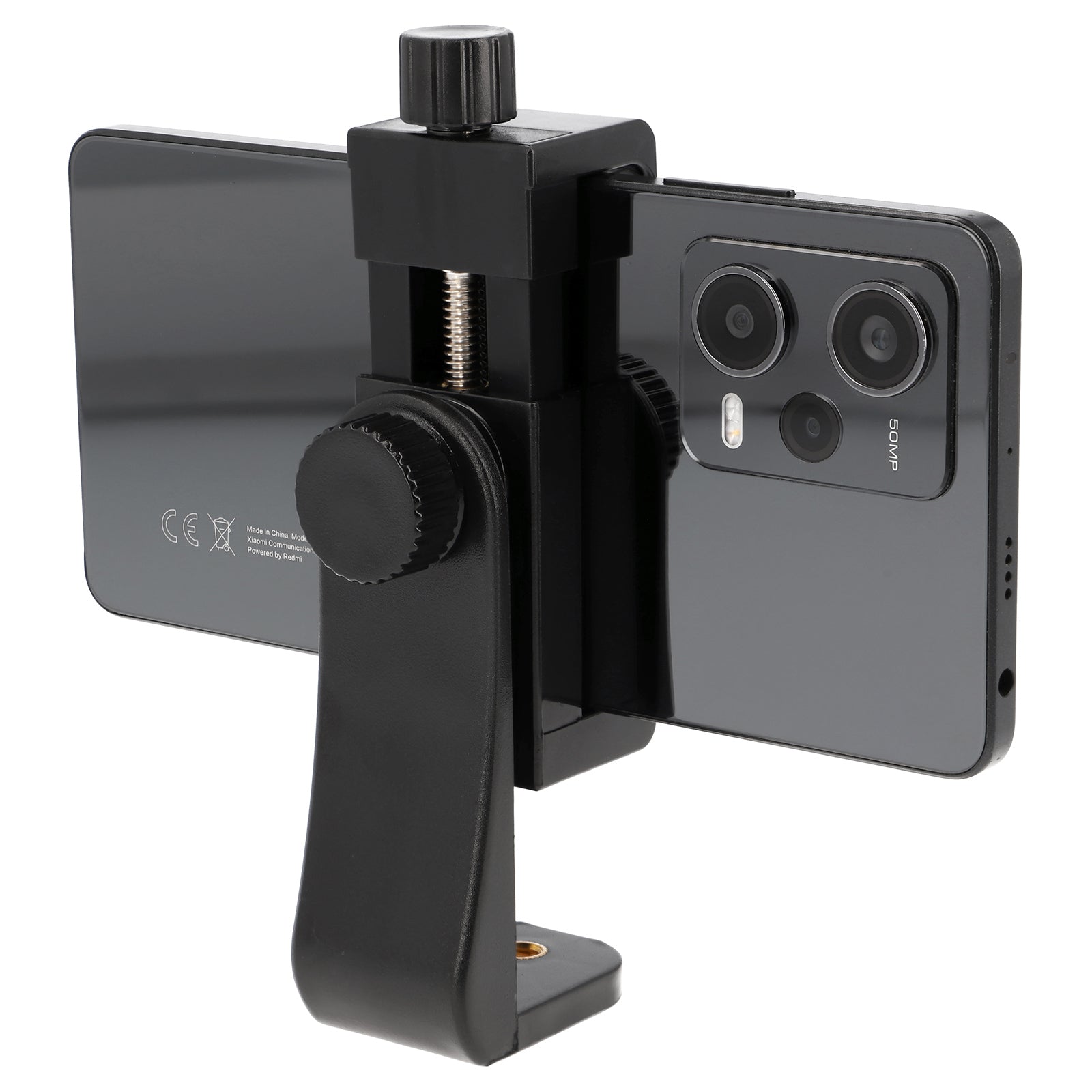 Drehbare Smartphone Halterung mit Schraubklemme & 360° Rotation - Universal Handy Stativhalter für Hochformat & Querformat (57–105 mm)