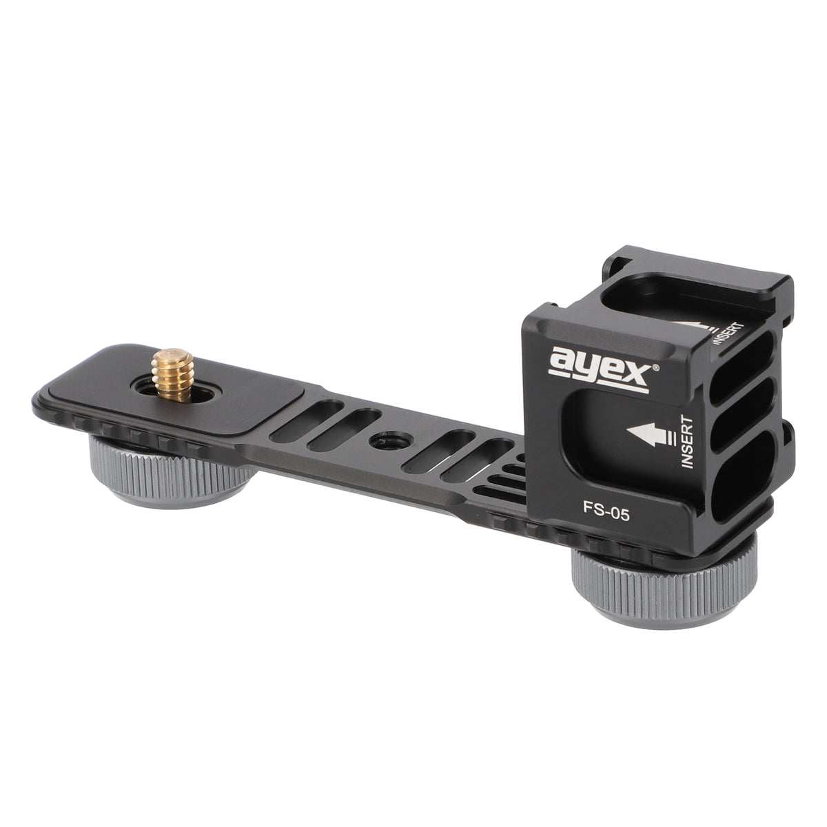 ayex Blitzschiene mit rotierbaren Vierkopf-Multifunktions Cold-Shoe-Adapter eingebaute Rücklaufsperre