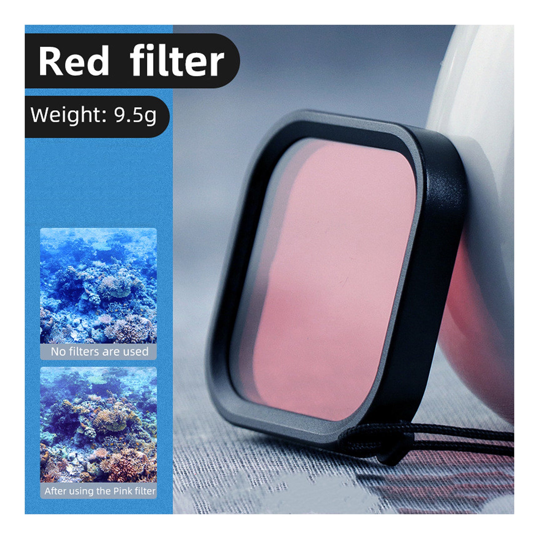ayex Lens Filter-Set für GoPro Hero 11, 10 & 9 Perfekt für Unterwasseraufnahmen Actioncam Farbkorrektur Taucherfilter