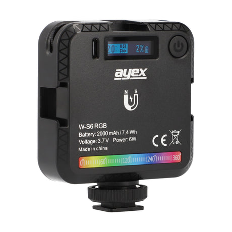 ayex RGB LED Ambiente Light 45 hocheffektiven Lichtperlen 2000mAh Akku wiederaufladbar Type-C W-S6