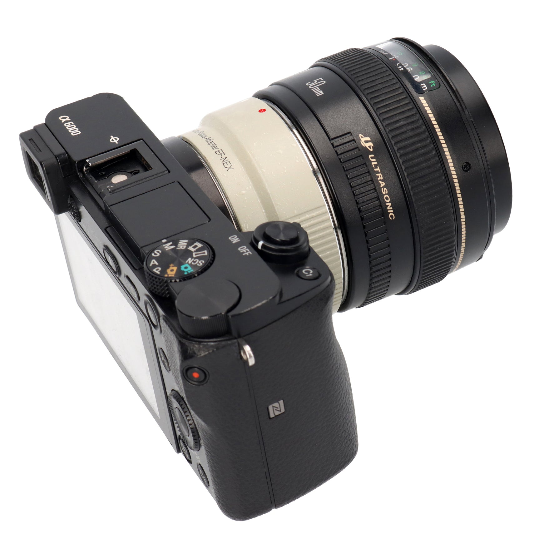 Objektivadapter AF Autofokus Canon EF/EF-S-Objektiv auf Sony E-Mount-Kamera EF-NEX II Weiß