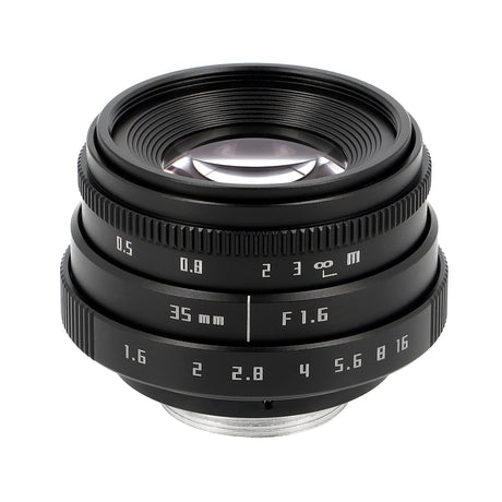 35mm F1.6 C-Mount Objektiv Silber/Schwarz - Manuelles APS-C Portrait- & Cine-Objektiv aus Metall