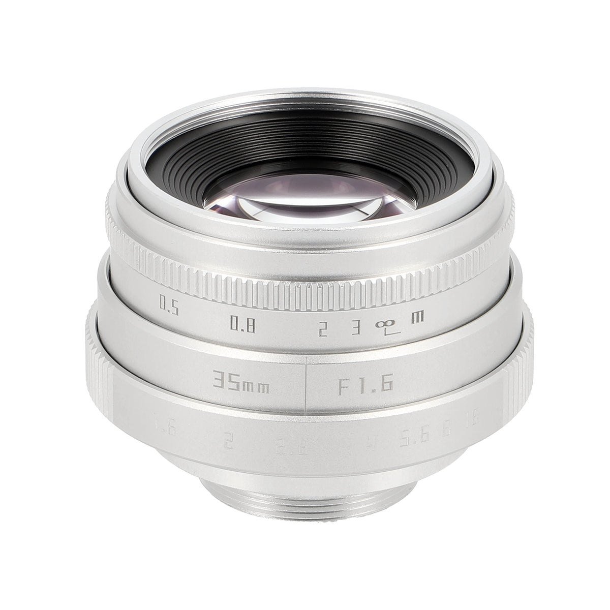 35mm F1.6 C-Mount Objektiv Silber/Schwarz - Manuelles APS-C Portrait- & Cine-Objektiv aus Metall