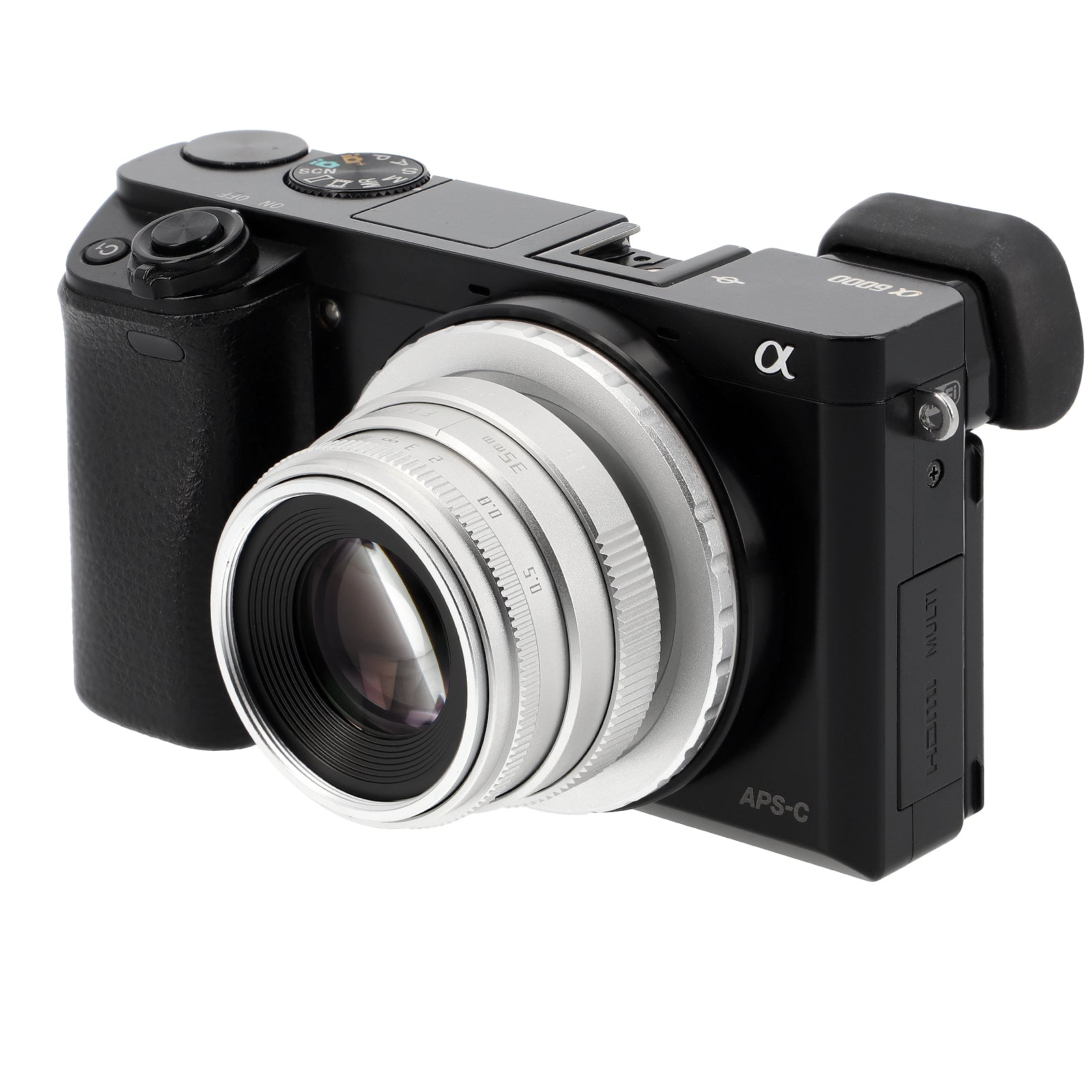 35mm F1.6 C-Mount Objektiv Silber/Schwarz - Manuelles APS-C Portrait- & Cine-Objektiv aus Metall