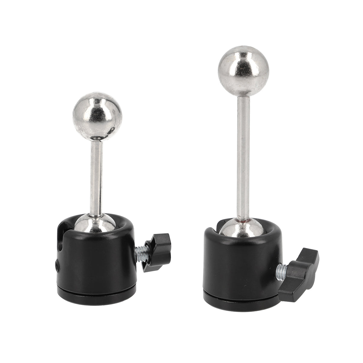 Mini Metall Doppel Kugelkopf mit kurzer Stange 1/4 und 3/8 Zoll Gewinde