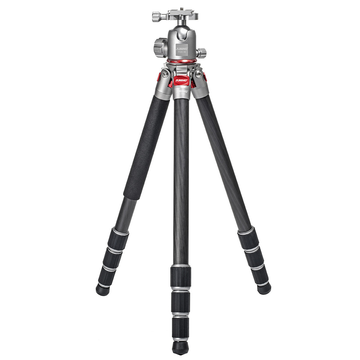 JUSINO Leichtes Karbon Fotostativ mit Kugelkopf Stativ bis 138cm 12kg AF-254C FGS-36