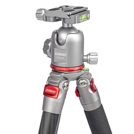 JUSINO Leichtes Karbon Fotostativ mit Kugelkopf Stativ bis 138cm 12kg AF-254C FGS-36