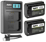 Batteriegriff Set für Sony Alpha A9 A7R III A7 III + 2x NP-FZ100 Akku + 1x USB Dual Ladegerät