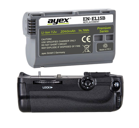 Batteriegriff Set für Nikon D7100 D7200 ersetzt MB-D15 + 1x EN-EL15B Akku