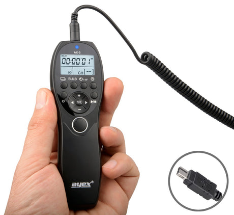 Timer Fernauslöser AX-3 DC2 Nikon Z7 Z6 D7500 D7100 D750 D610 D90 D5600 D3300 Intervallauslöser Timelapse Bulb Serienaufnahme