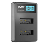 USB Dual Ladegerät für Sony NP-BX1 Akkus beleuchtetes Display Ladestandanzeige