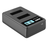 USB Dual Ladegerät für Sony NP-BX1 Akkus beleuchtetes Display Ladestandanzeige