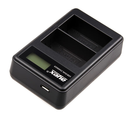 USB Dual Ladegerät für Sony NP-F550 NP-FM550H NP-FM50 Akkus beleuchtetes Display Ladestandanzeige
