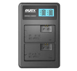 USB Dual Ladegerät für Sony NP-FW50 Akkus beleuchtetes Display Ladestandanzeige