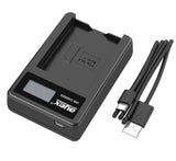 USB Ladegerät für Olympus BLH1 Akkus beleuchtetes Display Ladestandanzeige