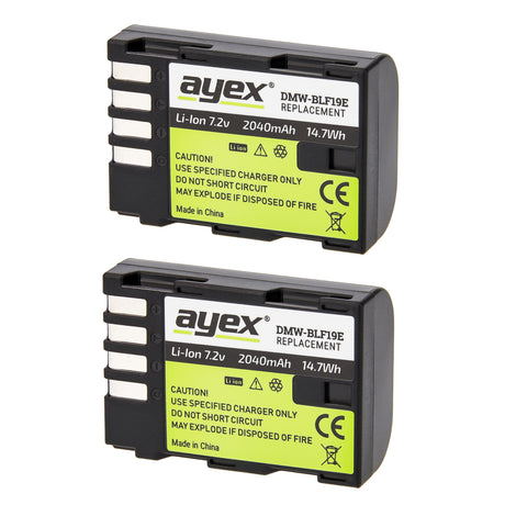 Batteriegriff Set für Panasonic Lumix G9 ersetzt DMW-BGG9 + 2x BLF-19E Akkus + USB Dual Ladegerät